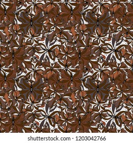 Vector Background on brown, white, black colors. Trendy Decoration with Beautiful Butterfly Silhouettes. Spring Background with Colorful Butterflies. Cute Feminine Pattern for Card, Invitation, Print.