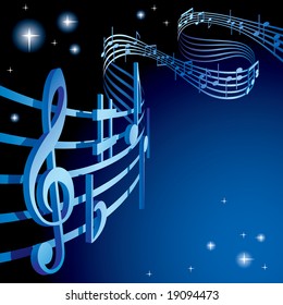 Vector background on a musical theme