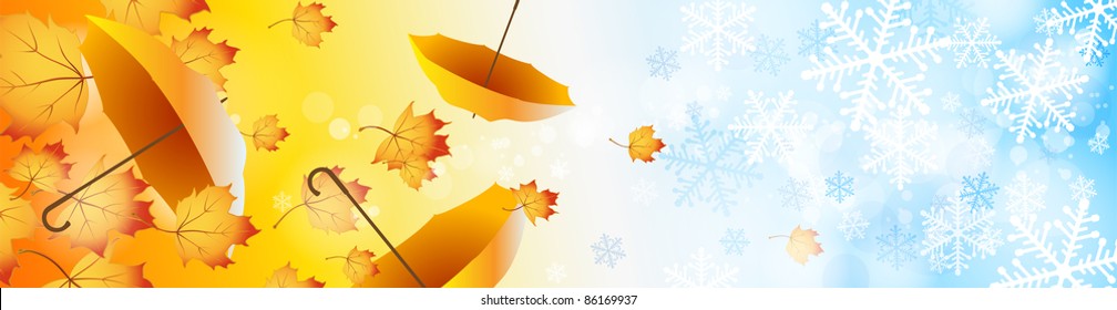 Vector Background On A Theme Of Autumn And Winter