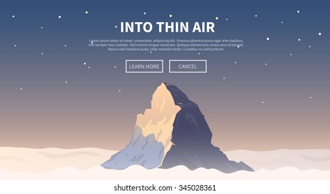 Vector background on the theme of Climbing, Trekking, Hiking, Mountaineering. Extreme sports, outdoor recreation, adventure in the mountains, vacation. Achievement. The Alps. The Matterhorn. #2