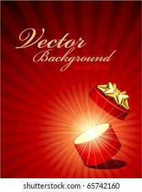 Vector background with open gift