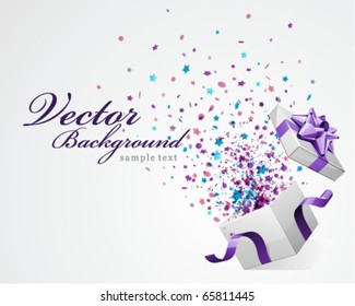 Vector background with open gift