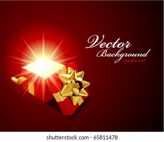 Vector background with open gift