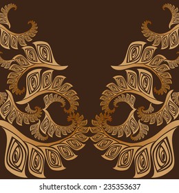vector background with openwork pattern ocher