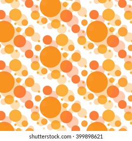 Vector background with orange circles on a white background.