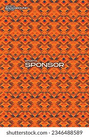 Vector Background Orange Ethnic Geometric for Sport Jersey Sublimation Pattern Texture