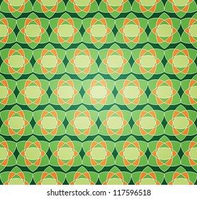 Vector Background of Orange Floral Seamless Pattern