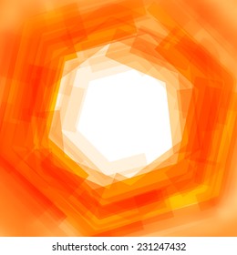 Vector background with orange hex lines and blurred edge