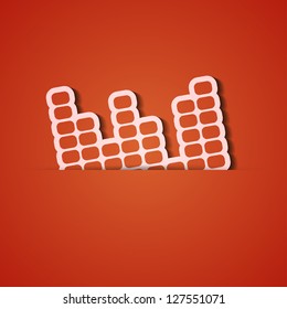 Vector background. Orange icon applique. Eps10