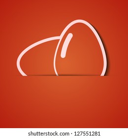 Vector background. Orange icon applique. Eps10