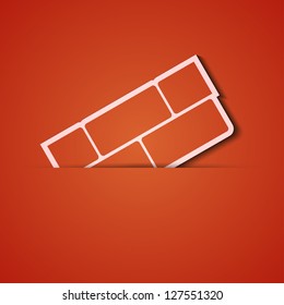 Vector background. Orange icon applique. Eps10