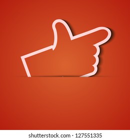 Vector background. Orange icon applique. Eps10