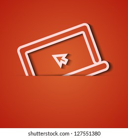 Vector background. Orange icon applique. Eps10