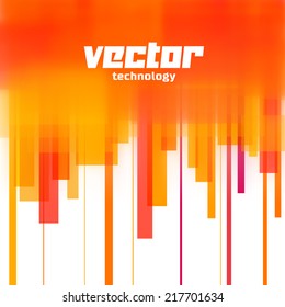 Vector background with orange lines and blurred edge