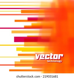 Vector background with orange lines and blurred edge