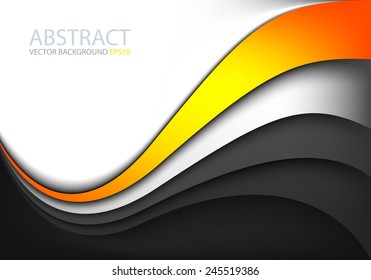 Vector Background Orange Yellow Silver Curve Stock Vector (Royalty Free ...