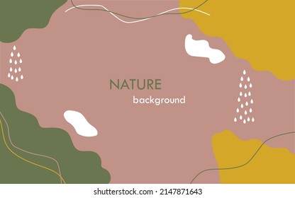 Vector background with organic shapes with copy space for text. Minimalist abstract banner.