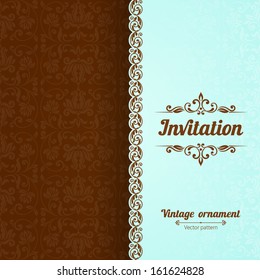 Vector background with ornamental floral elements. Vintage pattern for invitation or greeting card,