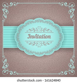 Vector background with ornamental floral elements. Vintage pattern for invitation or greeting card,