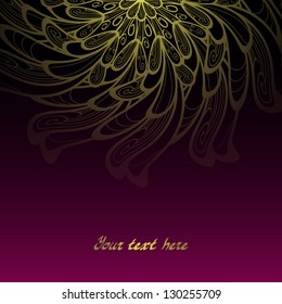 Vector background with ornaments. Vector mandala. Purple design.