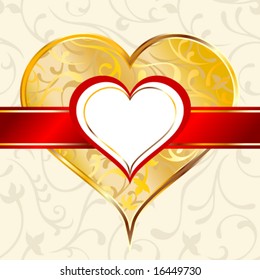 Vector background with ornate hearts