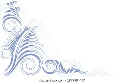 Vector background with ornate leafs with curves