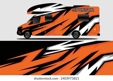 vector background for pack of camper car and other cars and motorcycles	
