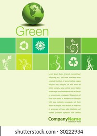 A vector background page design with a green theme