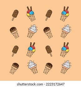 vector background, palette, icecream menu wallpaper.