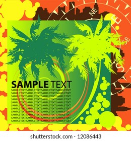 Vector. Background with palm design.