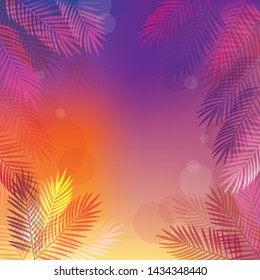 vector background of Palm leaves