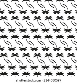 Vector background palm tree, color black flat style
