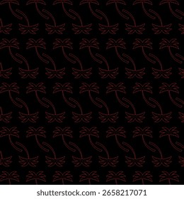 Árvore da palma do plano de fundo do vetor, cor de linha pontilhada vermelha