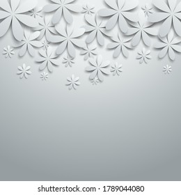 Vector background with paper flowers.