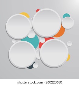 Vector background of paper round notes.
