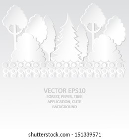 vector background with paper trees