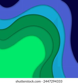 Vector background with paper-cut colored shapes. 3D abstract paper style, design layout for business presentations, flyers, posters, prints, decorations, cards, brochure cover.