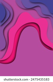 Vector background with paper-cut colored shapes. 3D abstract paper style, design layout for business presentations, flyers, posters, prints, decorations, cards, brochure cover.