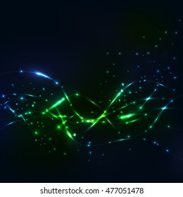 Vector background with particle wave. Energy abstract background, wallpaper.