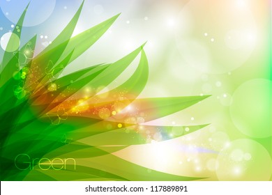 Vector background in pastel colors with green grass and dew