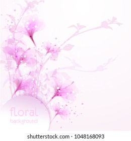Vector background with pastel flowers