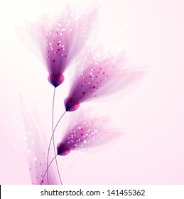 Vector background with pastel flowers