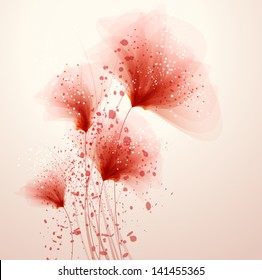 Vector background with pastel flowers