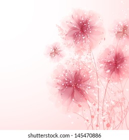 Vector background with pastel flowers