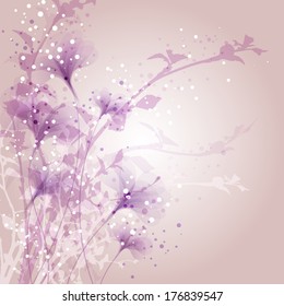 Vector background with pastel flowers