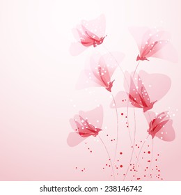 Vector background with pastel flowers