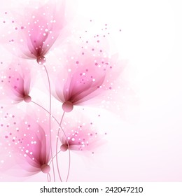 Vector background with pastel flowers