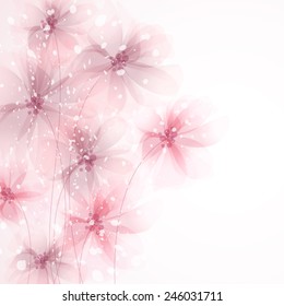 Vector background with pastel flowers
