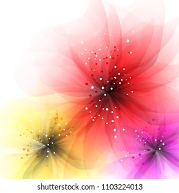 Vector background with pastel flowers. EPS 10. Contains transparent objects.