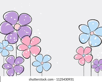Vector background with pastel flowers. EPS 10. 